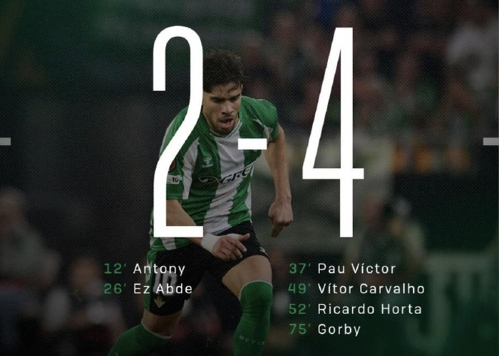 贝蒂斯主场2-0领先遭布拉加逆转，总比分3-5出局